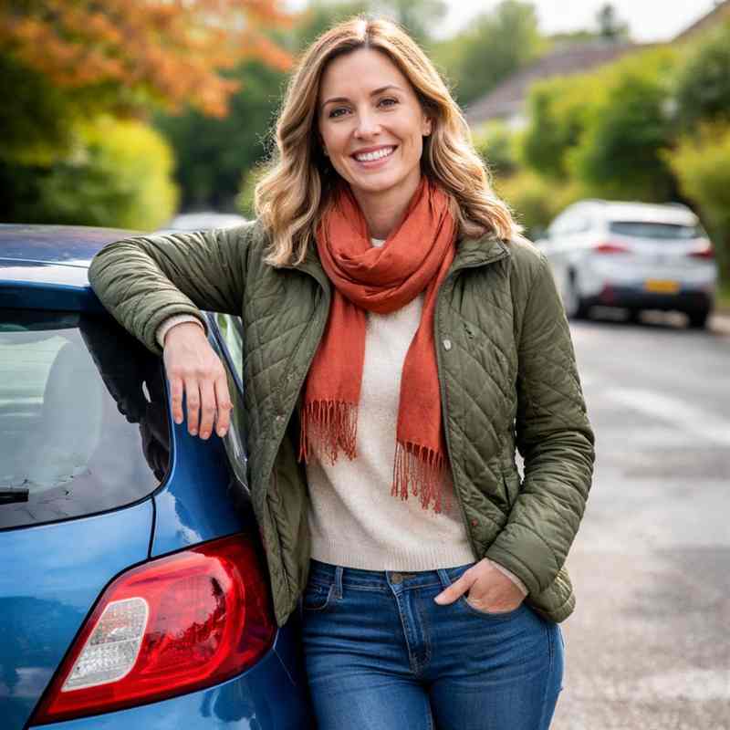 female motorist looking for cheap online car insurance