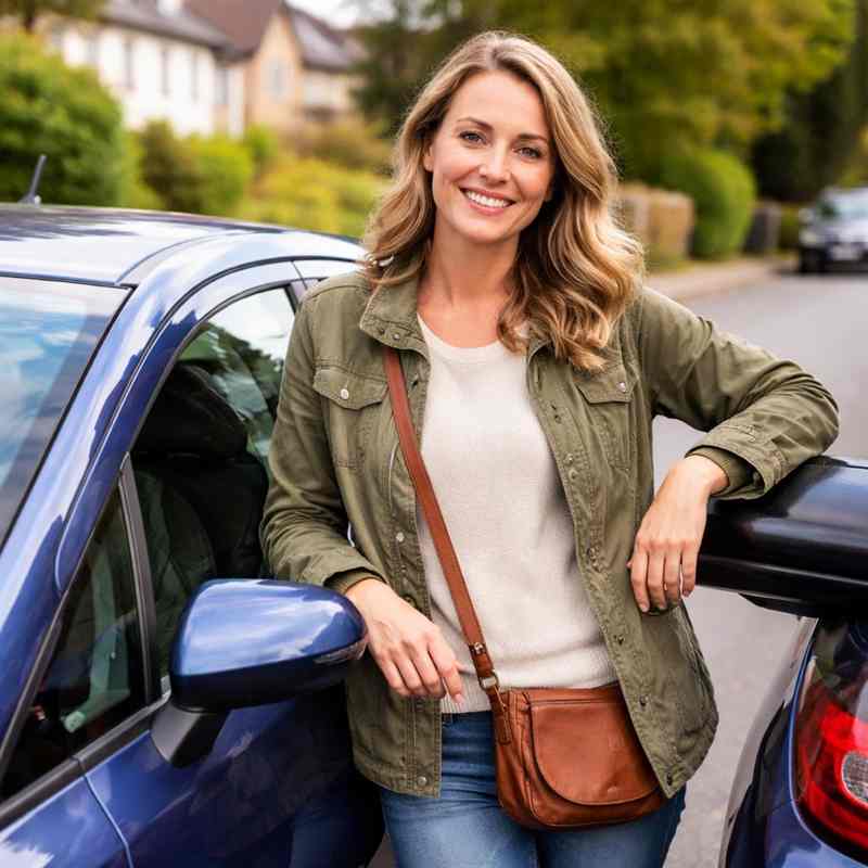 female motorist looking for cheap online car insurance