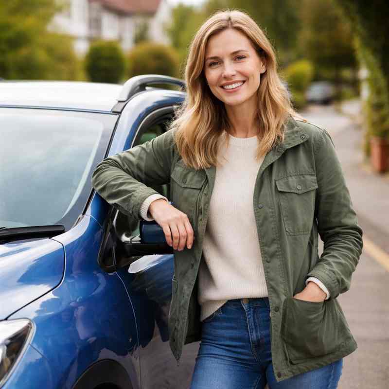 female motorist looking for cheap online car insurance
