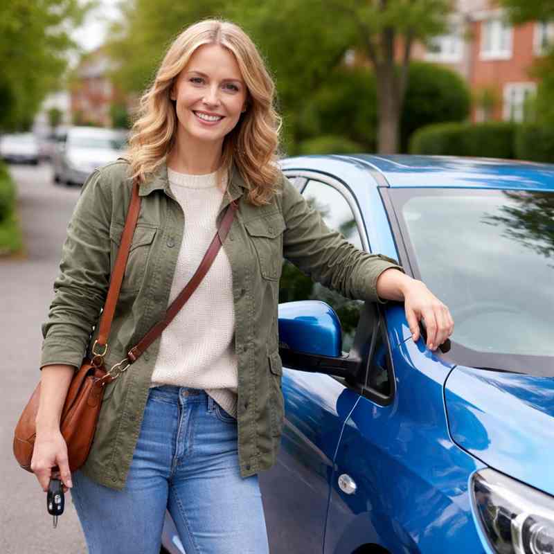 female motorist looking for cheap online car insurance