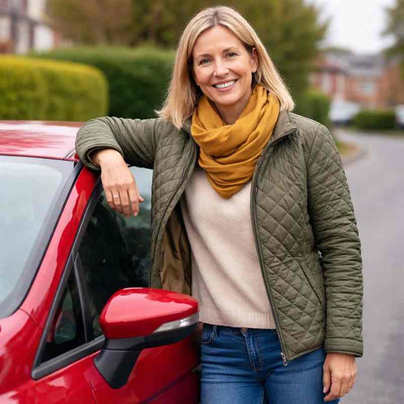 female motorist looking for cheap online car insurance