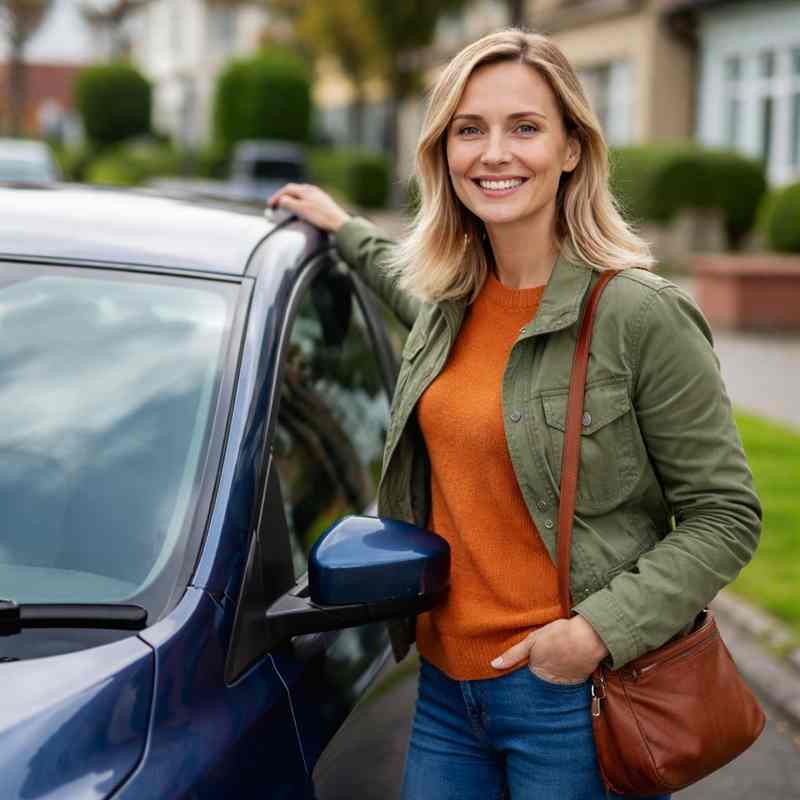 female motorist looking for cheap online car insurance