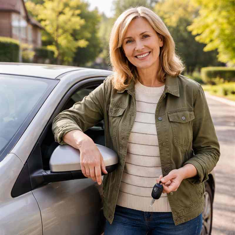 female motorist looking for cheap online car insurance