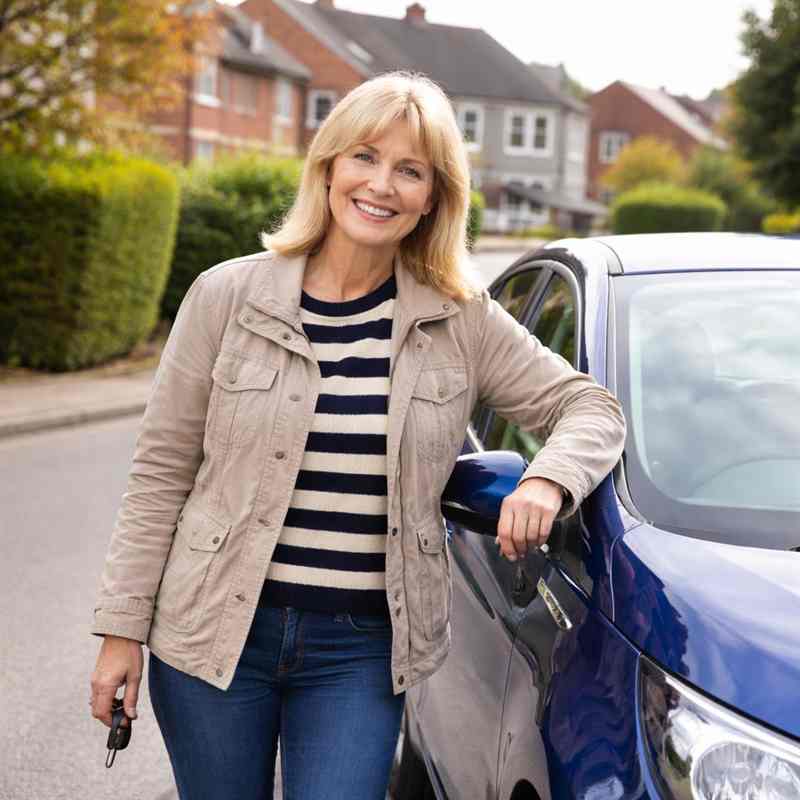 female motorist looking for cheap online car insurance