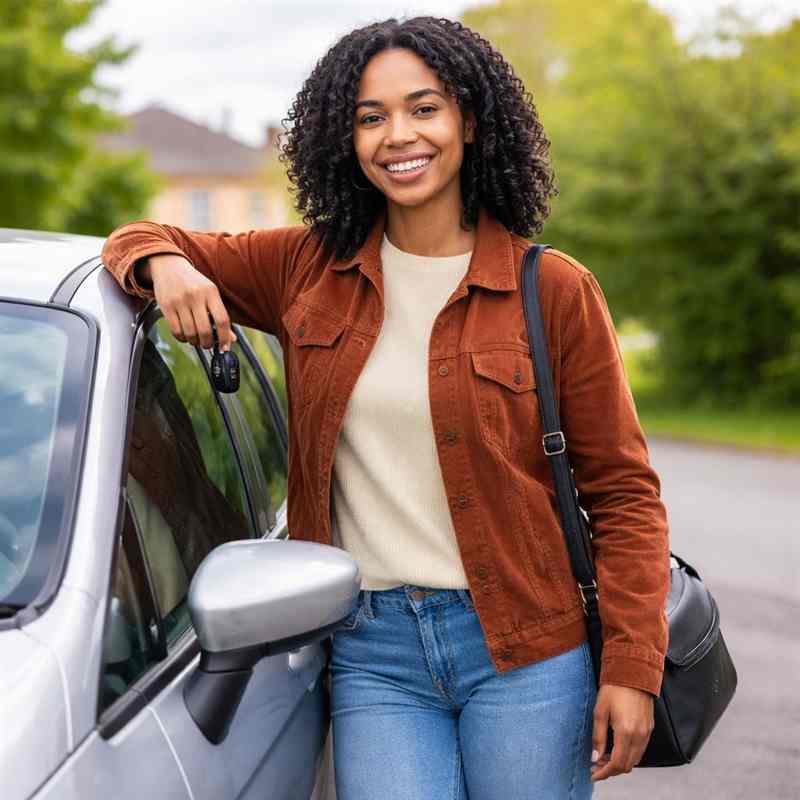 female motorist looking for cheap online car insurance