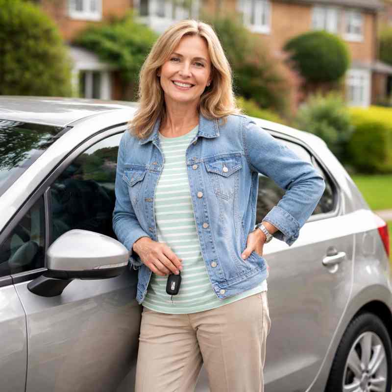 female motorist looking for cheap online car insurance