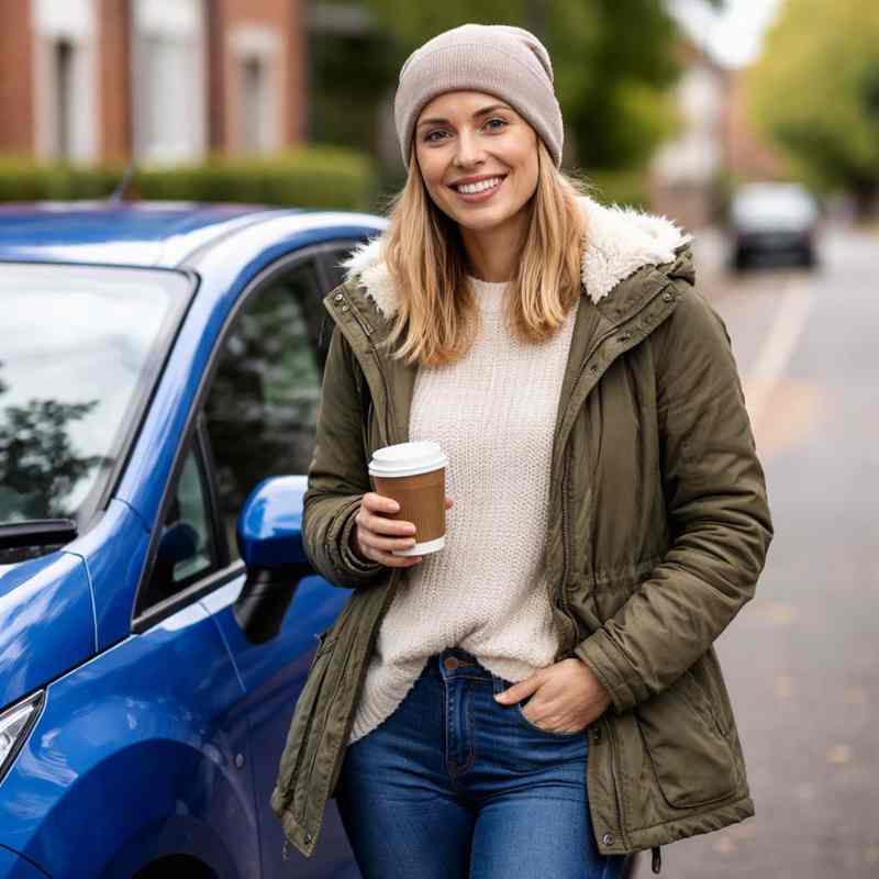 female motorist looking for cheap online car insurance