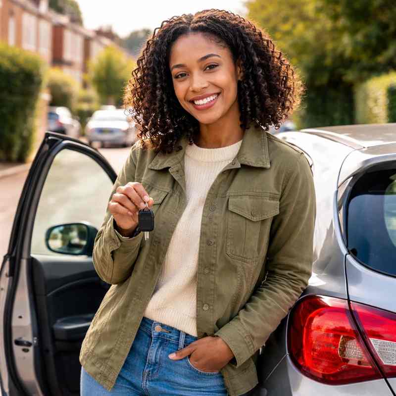 female motorist dealing with consequences of no insurance