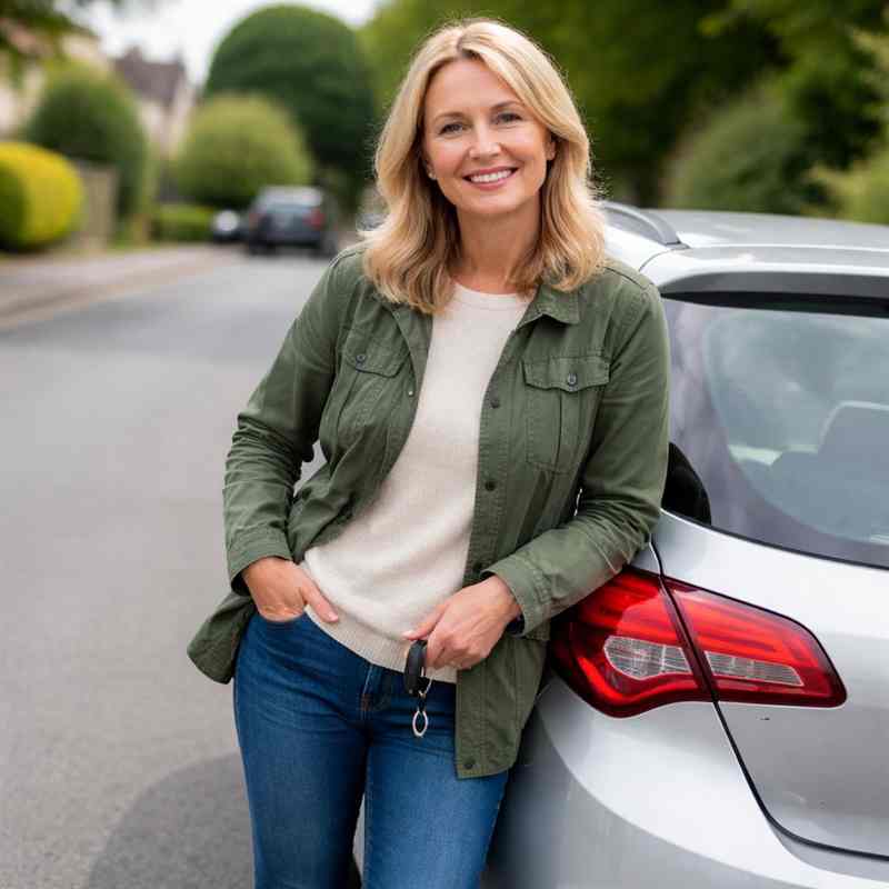 female motorist looking for cheap online car insurance