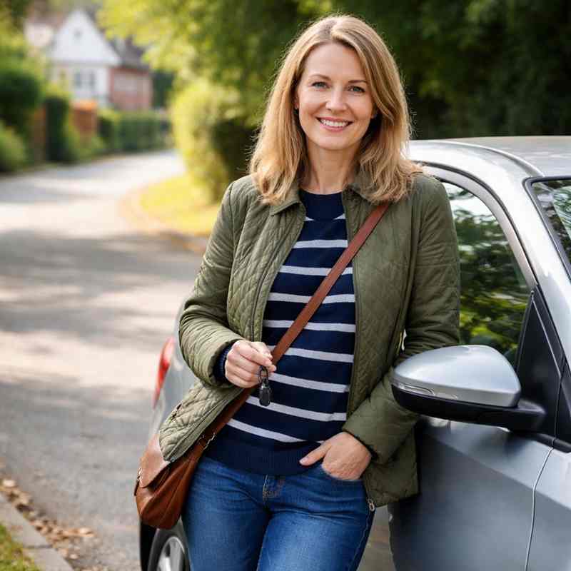 female motorist looking for cheap online car insurance
