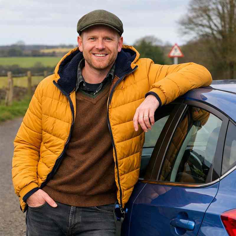 male motorist looking for cheap online car insurance