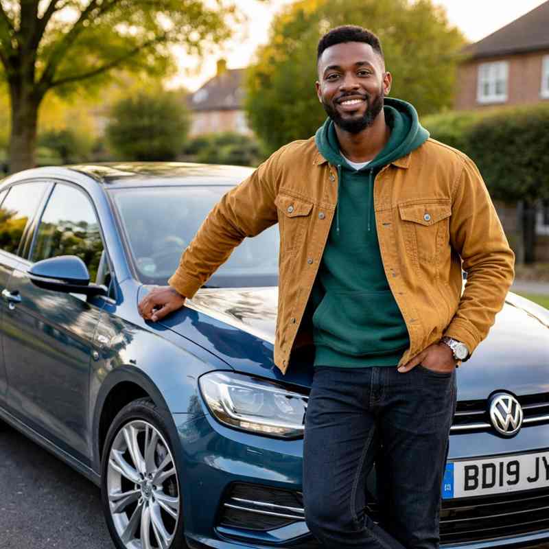 male motorist looking for cheap online car insurance