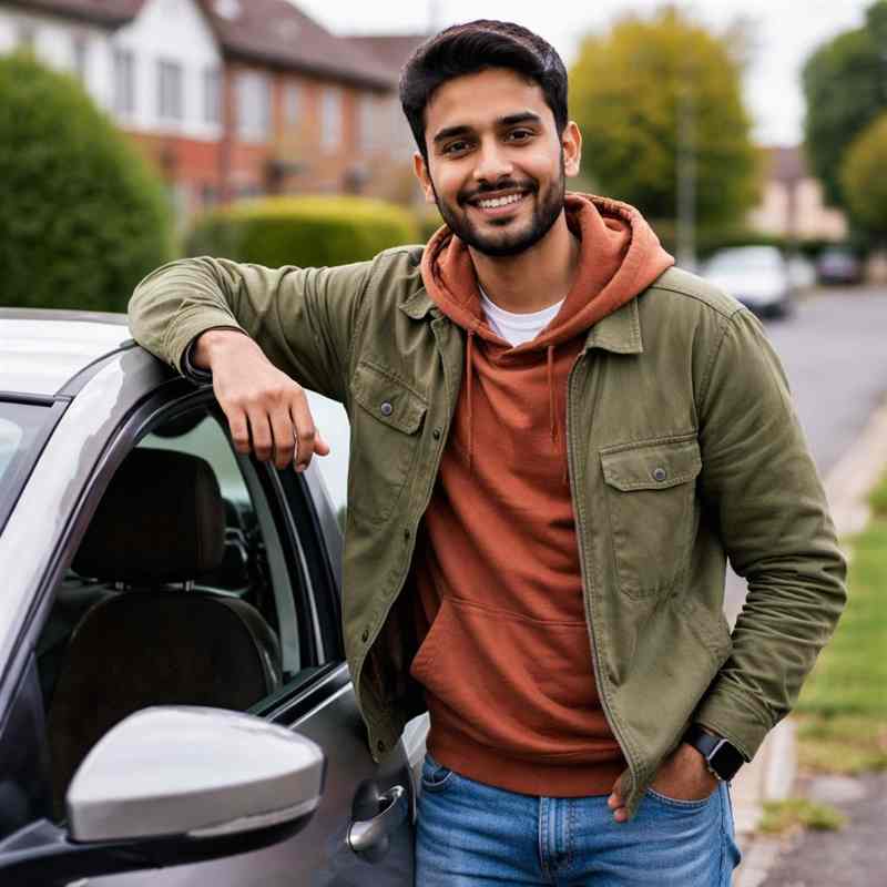 male motorist looking for cheap online car insurance