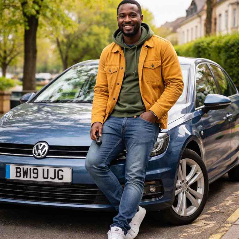 male motorist looking for car insurance after making a claim