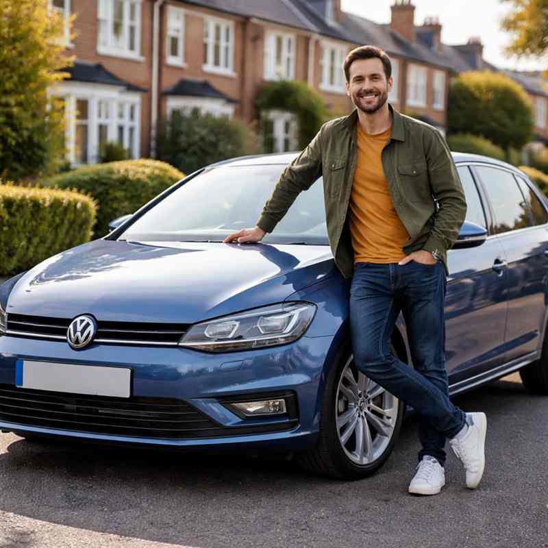 male motorist looking for cheap online car insurance