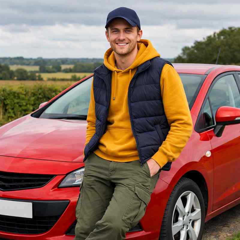male motorist looking for cheap online car insurance