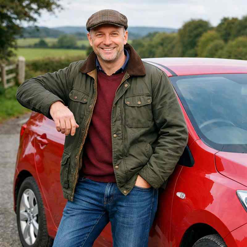 male motorist looking for cheap online car insurance