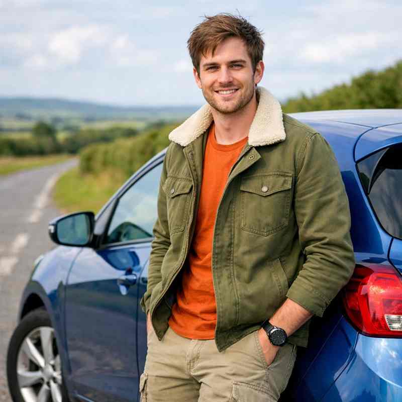 male motorist looking for cheap online car insurance