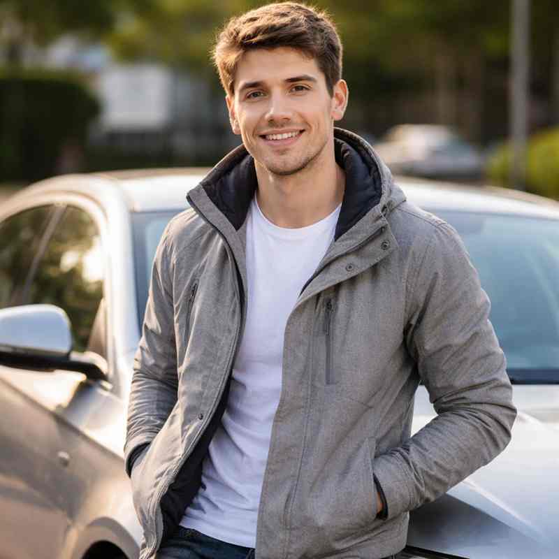 male motorist looking for cheap online car insurance