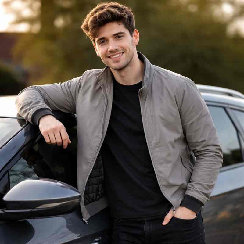 male motorist looking for cheap online car insurance
