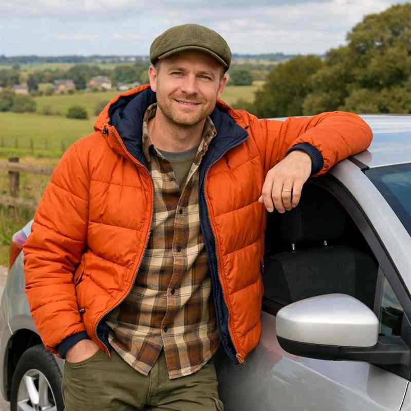 male motorist checking no claims bonus details