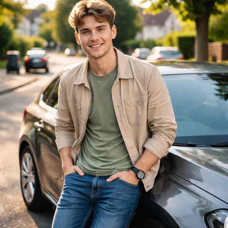 male motorist looking for cheap online car insurance