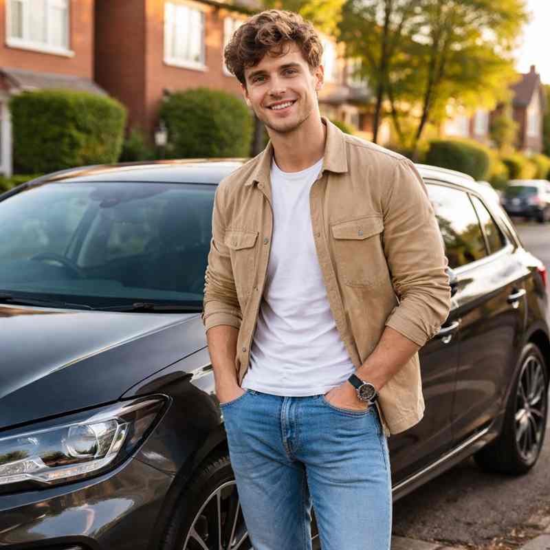 male motorist looking for cheap online car insurance