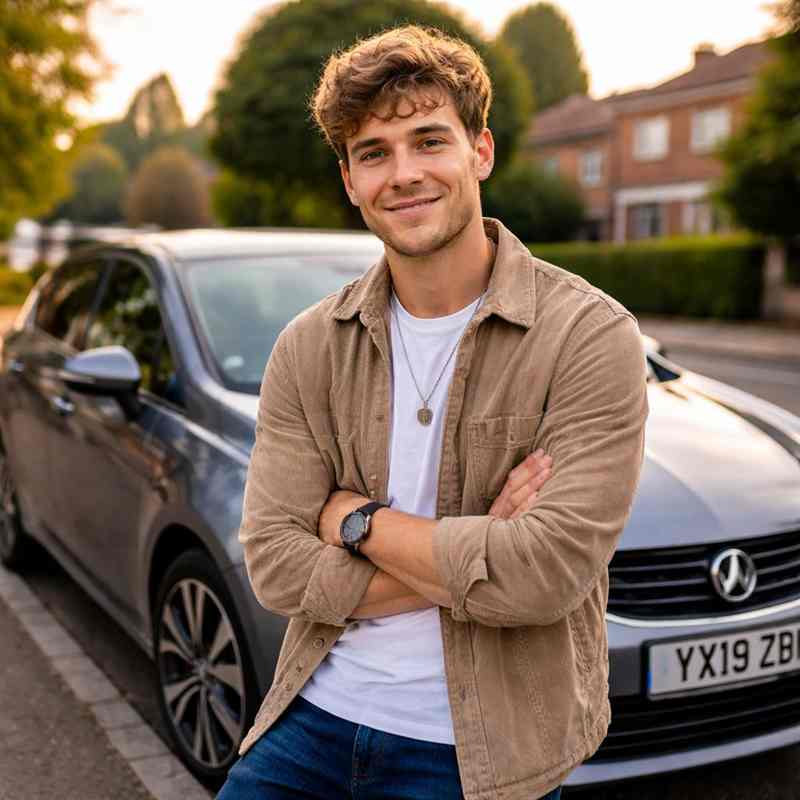 male motorist looking for cheap online car insurance