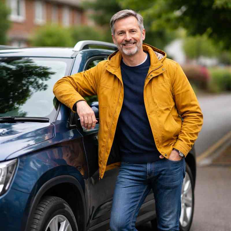male motorist looking for cheap online car insurance