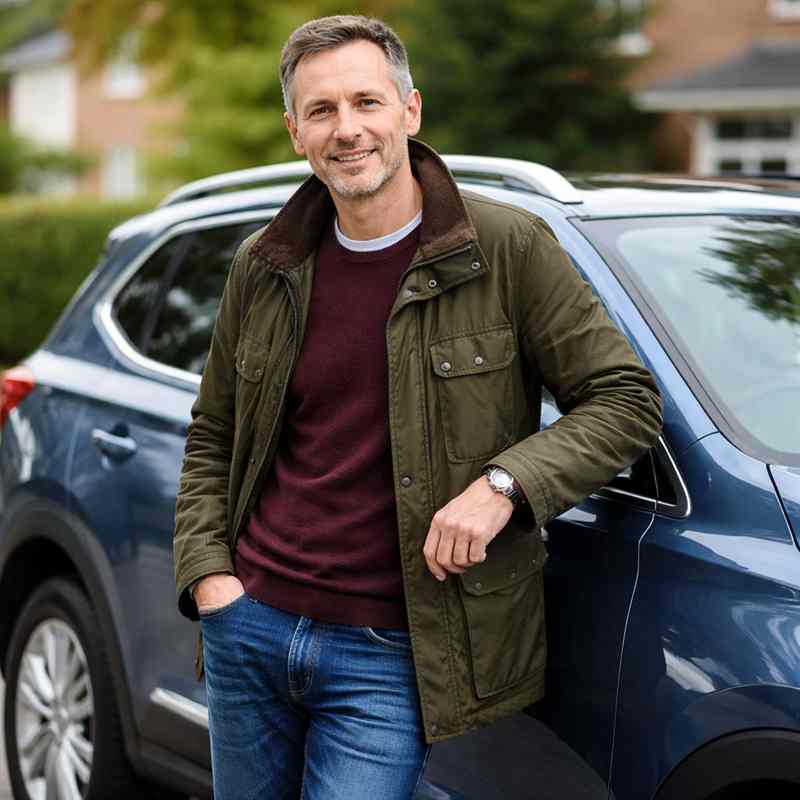 male motorist checking car insurance options after a ban