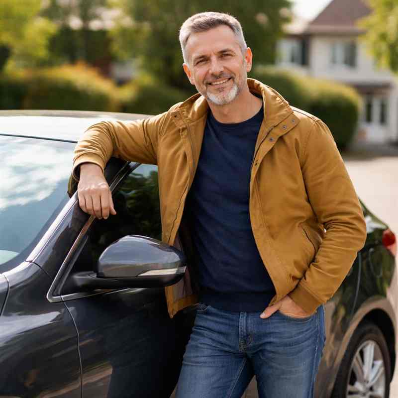 male motorist looking for cheap online car insurance
