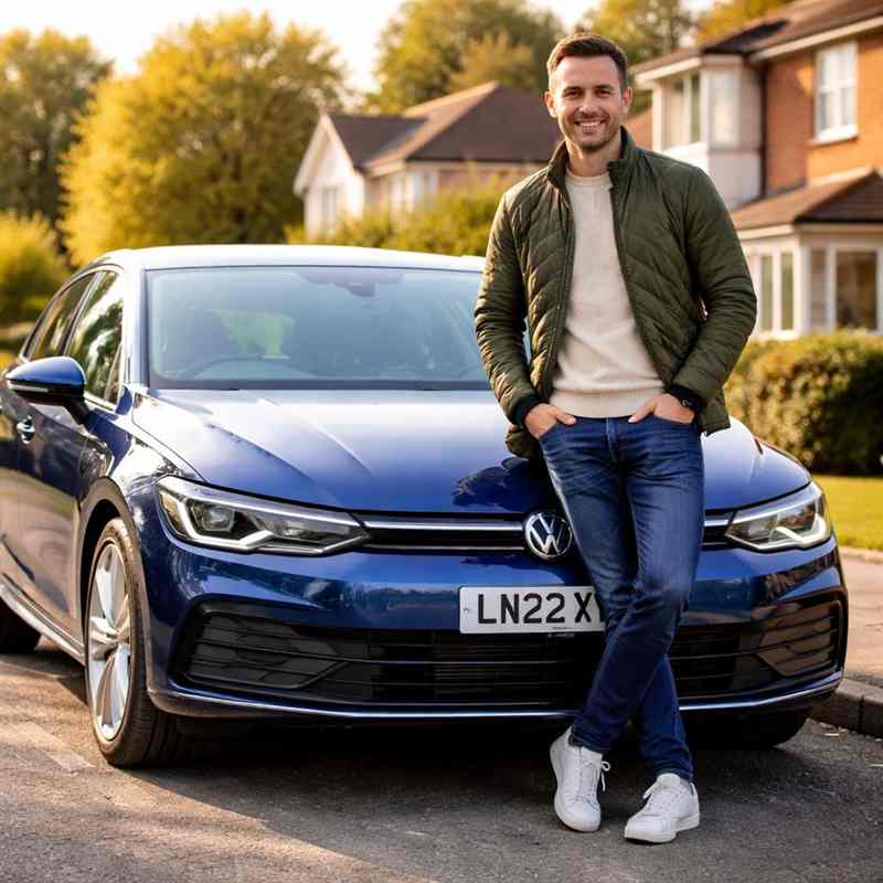 male motorist looking for cheap online car insurance