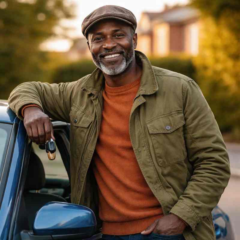 male motorist looking for cheap online car insurance