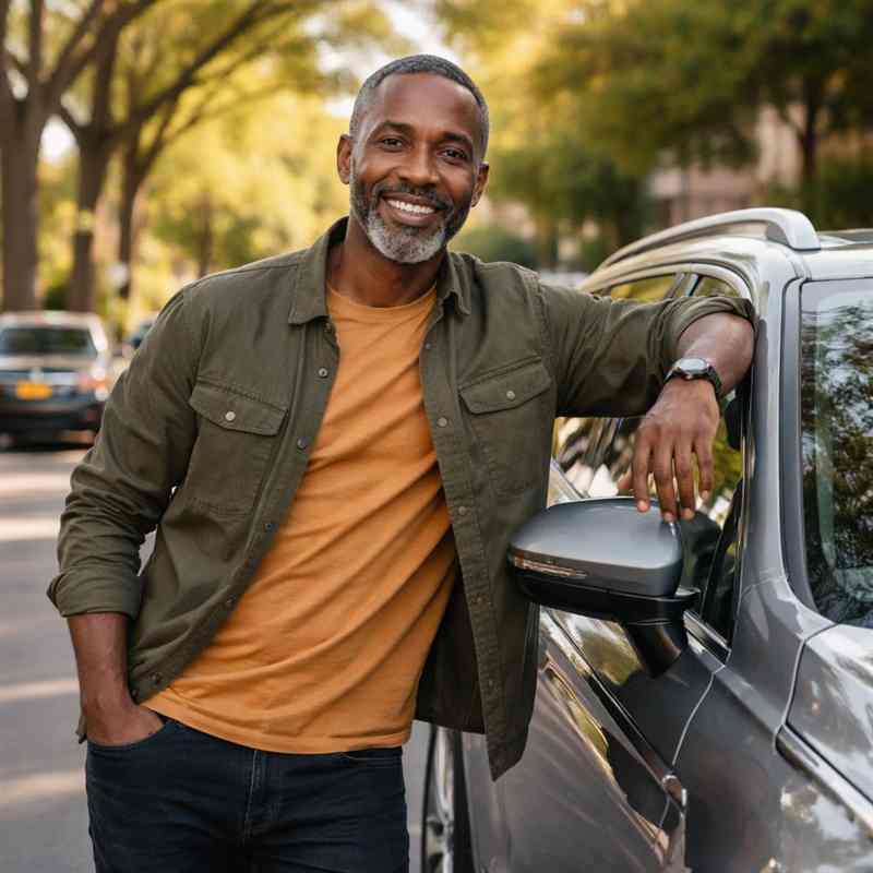 male motorist looking for cheap online car insurance