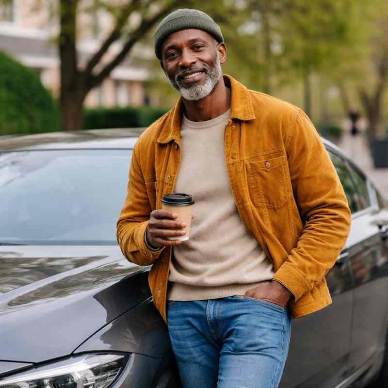 male motorist looking for cheap online car insurance