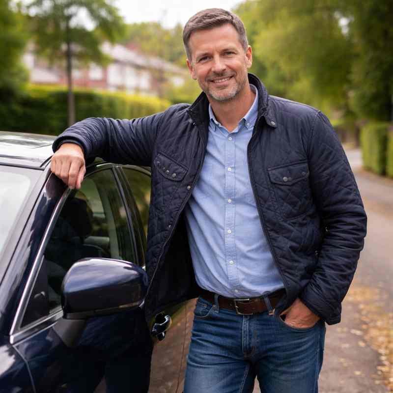 male motorist looking for cheap online car insurance